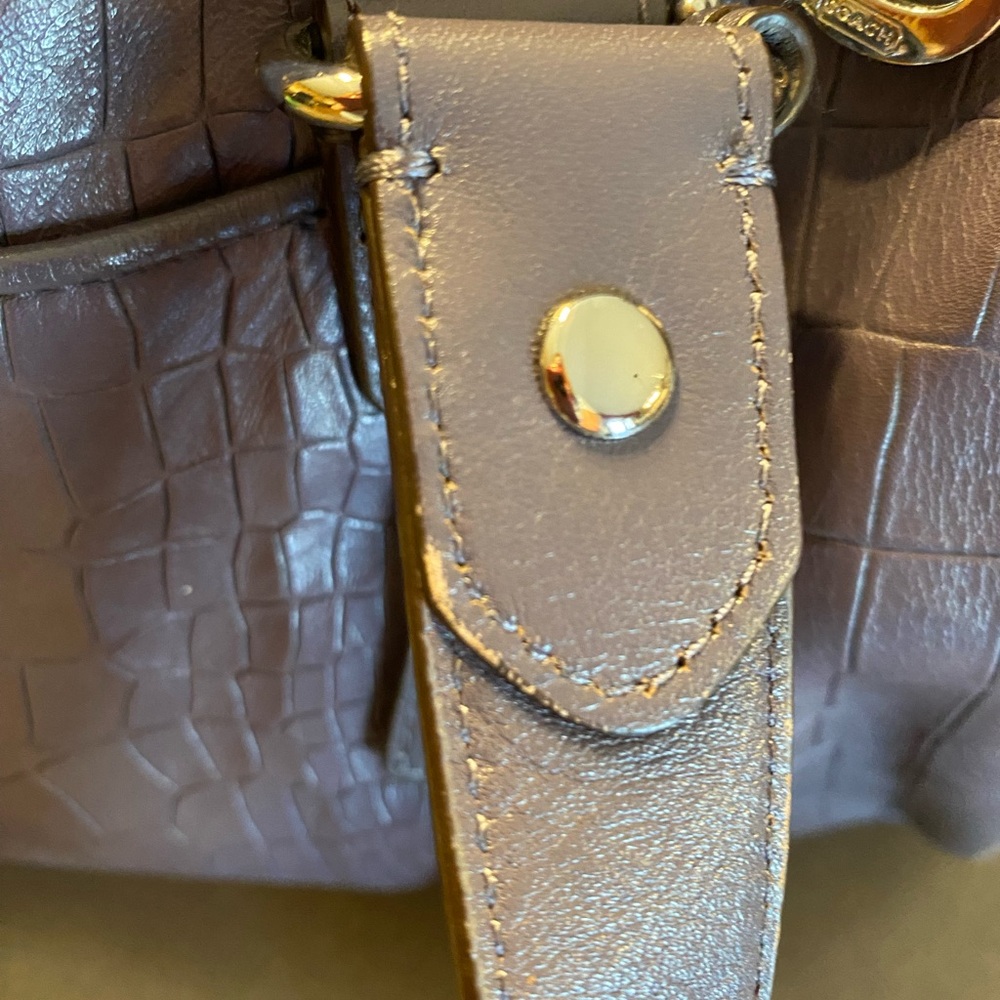 Coach Plum Croc-Embossed Shoulder Bag - Picture 7 of 15